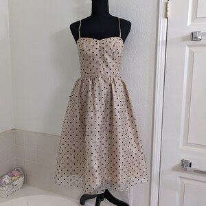 Papell Boutique Evening Polka Dot Dress (Size 4)